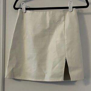 White Leather Skirt